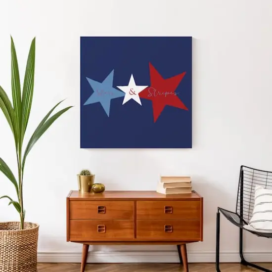 Simple Tri Star Canvas Wall Art {5}