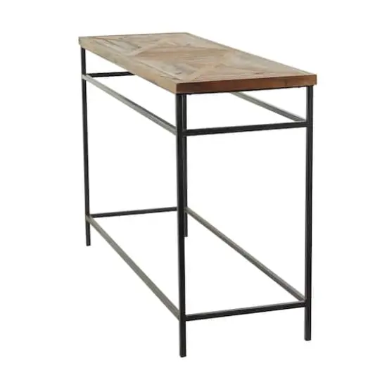 Brown Metal Rustic Console Table 30" x 48" x 16" {3}