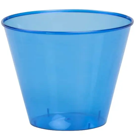JAM Paper 9oz. Clear Plastic Cups, 72ct. Royal Blue {1}
