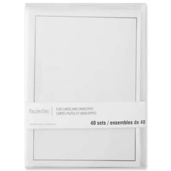 Silver Border Flat Cards & Envelopes by Recollections&trade;, 5" x 7" {5}