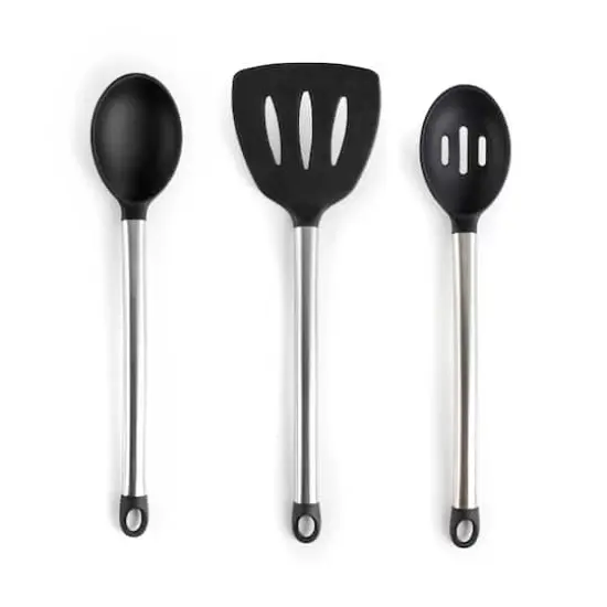 MegaChef Gray Silicone & Stainless Steel Cooking Utensils Set, 14ct. {4}