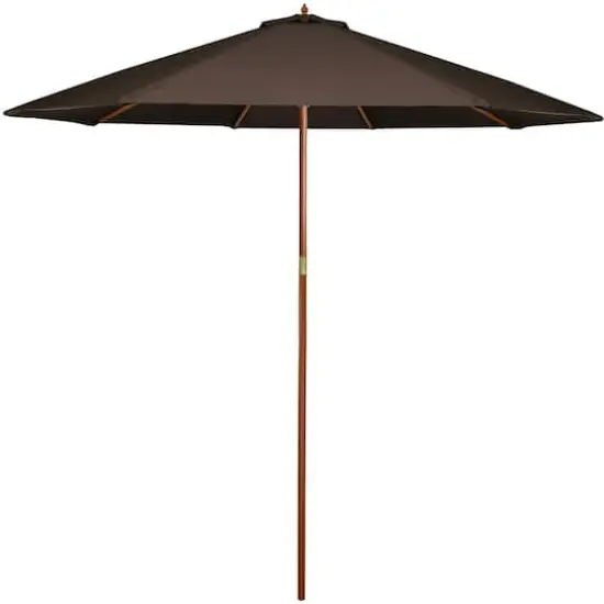 8.5ft. Outdoor Patio Market Umbrella with Wooden Pole Brown {1}