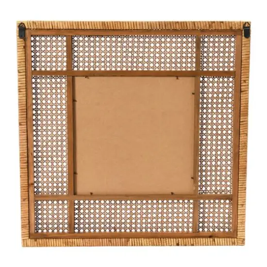 Hello Honey&reg; Natural Square Rattan Framed Wall Mirror {4}