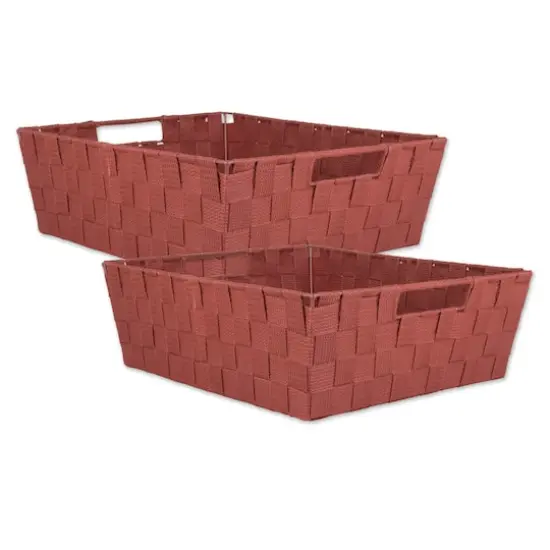 DII&reg; Nylon Basketweave Trapezoid Bin Set, 2ct. Rust {1}