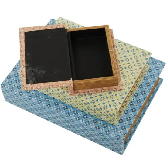 Floral Canvas Faux Book Box Set {6}