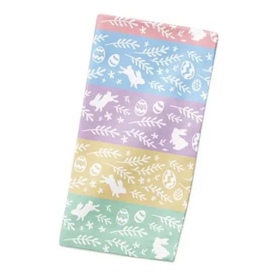 Botanical Bunny Stripes 10" x 10" Cotton Twill Napkin {3}