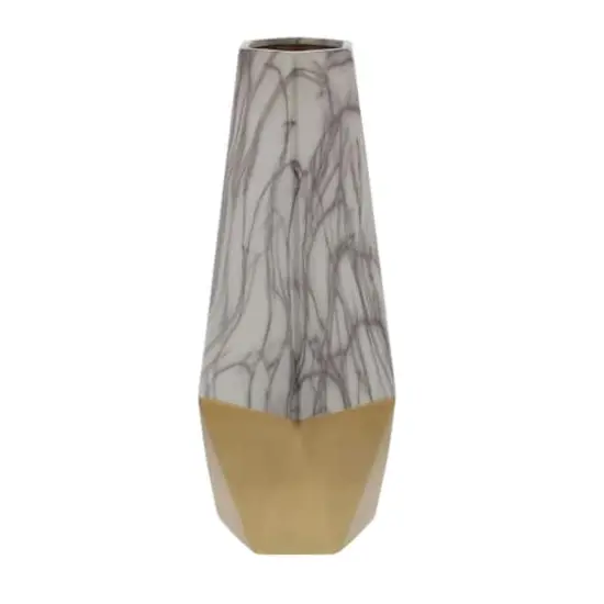 18" Gold Stoneware Contemporary Vase {1}