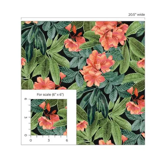 Tommy Bahama Darwin Flora Peel & Stick Wallpaper Noir {6}