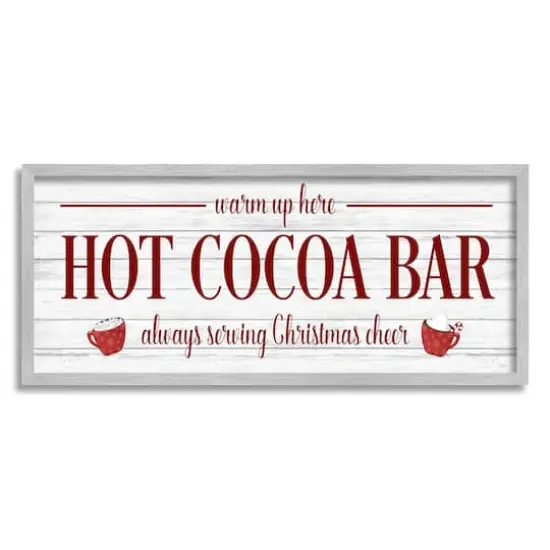 Stupell Industries Hot Cocoa Bar Winter Beverage Framed Giclee Art Gray {1}