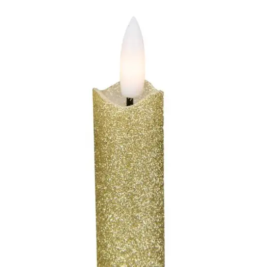 12" Gold Glittered Flameless Taper Candles, 2ct. {6}