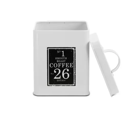 MegaChef Kitchen Food Storage & Organization Black & White 5-Piece Canister Set {8}