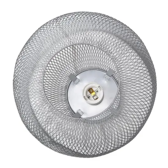 Simple Designs 12" Metal Mesh Industrial Table Lamp Gray {7}