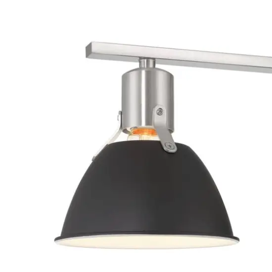 Hello Honey&reg; 24" Cooper Black & Nickel Metal 3-Light Vanity Light with Etched Glass Shades {6}