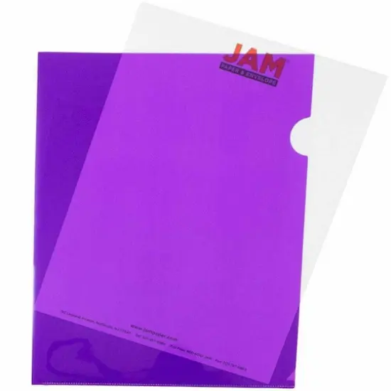 JAM Paper 9" x 11.5" Plastic Sleeves, 12ct. Purple {1}