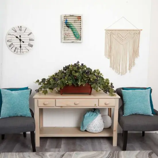 18" Grape Leaf in Rectangular Decorative Planter {3}