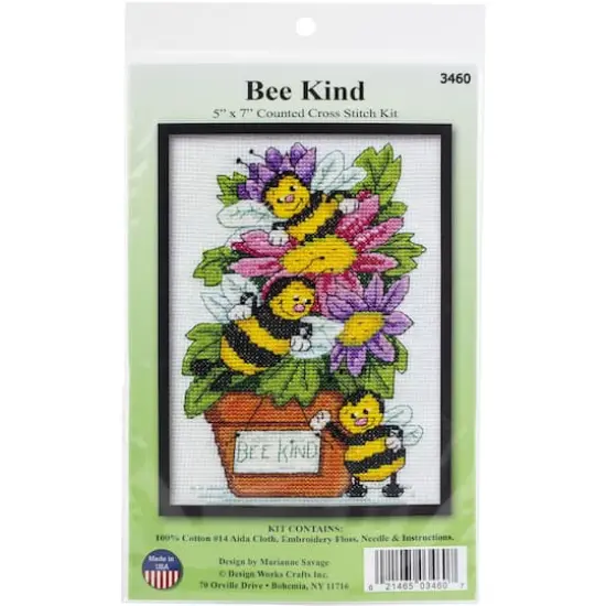 Design Works&trade; Bee Kind Counted Cross Stitch Kit {3}