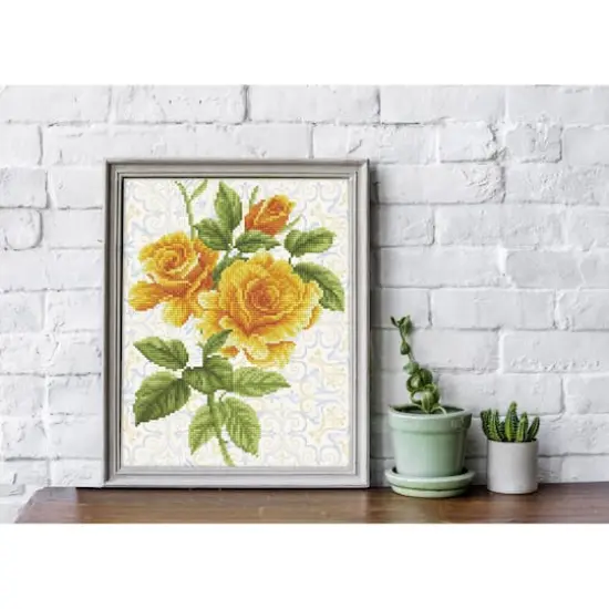 Diamond Dotz&reg; Intermediate Yellow Rose Bouquet Diamond Painting Kit {5}