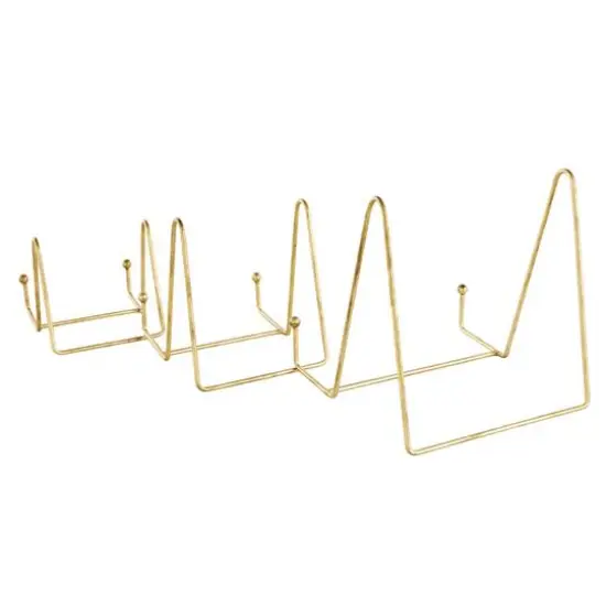 Gold Metal Wide Triangle Display Easel Set {9}