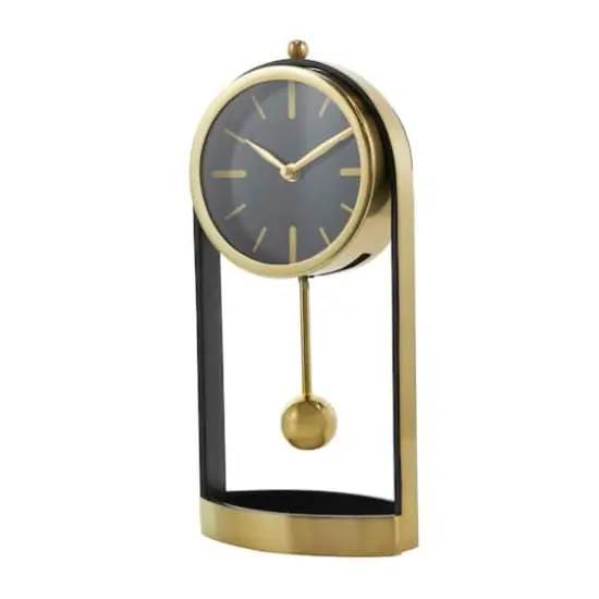 13" Gold Aluminum Tall Clock with Swinging Ball Pendulum {1}