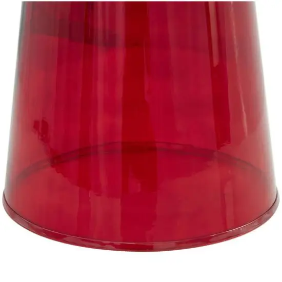 20" Glass Modern Side End Accent Table Red {5}