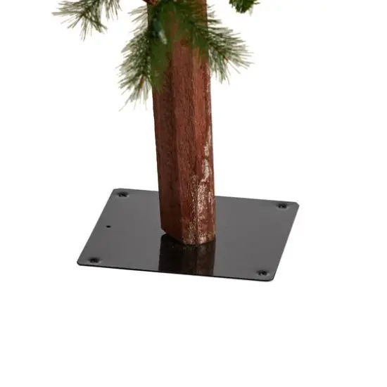 6ft. Pre-Lit Alpine Artificial Christmas Tree, Warm White LED Lights {7}