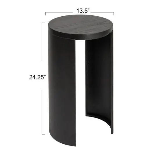 Hello Honey&reg; Black Sleek Metal Round End Table {8}