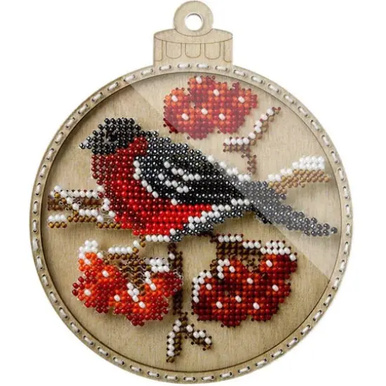 Wonderland Crafts Robin Bead Embroidery on Wood Ornament Kit {1}