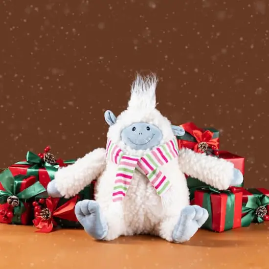 Glitzhome&reg; 21.75"H Christmas Fabric Yeti Shelf Sitter {9}