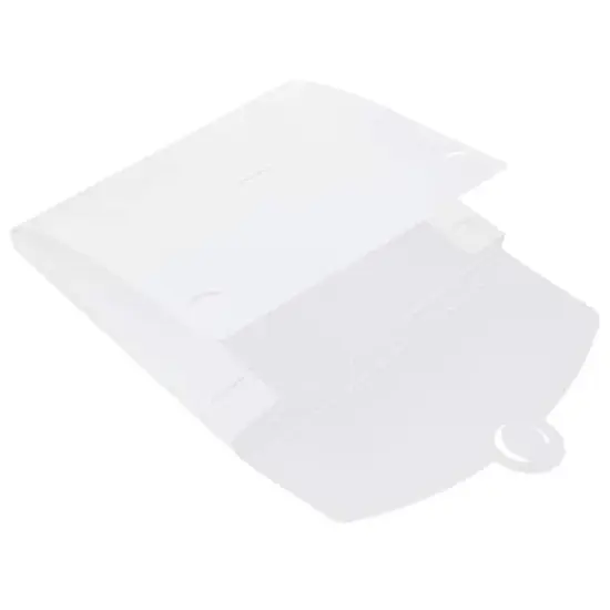 JAM Paper Clear Frost Plastic Portfolio with Circular Tuck Flap Closure 8.5" x 6.5" {6}