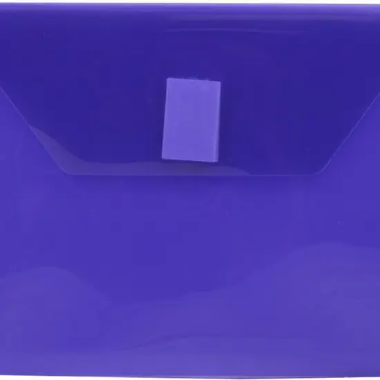 JAM Paper 5.5" x 7.5" Plastic Booklet Envelopes with Hook & Loop Closure, 24ct. Purple {4}