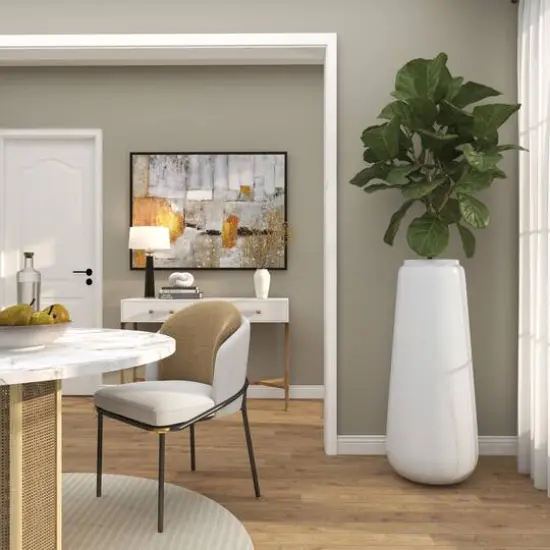 3ft. White Modern Tall Floor Vase {14}