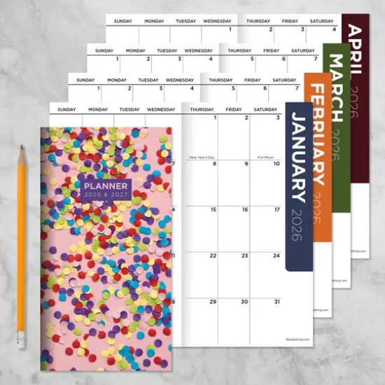 2026-2027 Confetti Party Small Monthly Pocket Planner {8}