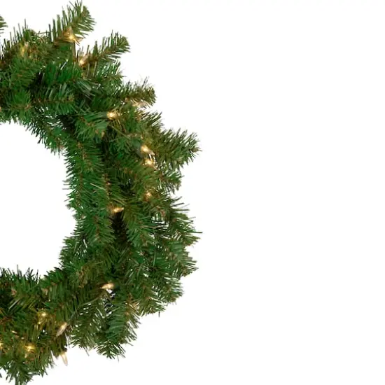 18" Deluxe Dorchester Pine Christmas Wreath, Clear Lights {4}