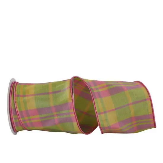 JAM Paper 4" x 10yd. Wired Plaid Springfield Ribbon {1}