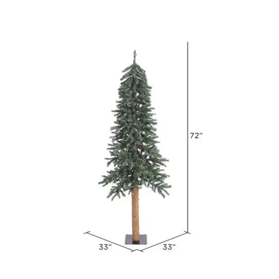 6ft. Unlit Natural Bark Alpine Artificial Christmas Tree {5}
