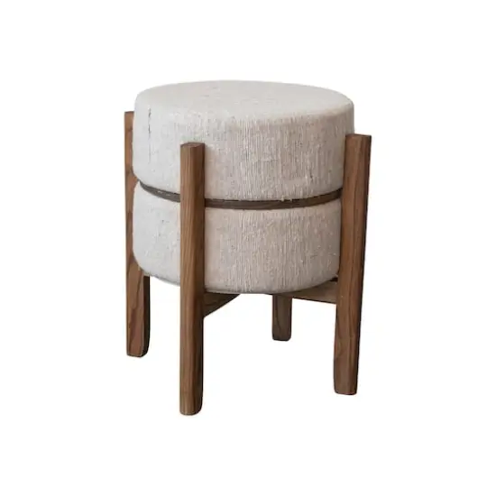 Hello Honey® 22" Woven Cotton & Wool Blend Table to Stool with Oak Wood Legs {4}