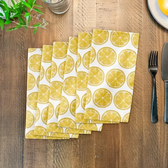 Lemon Pattern 10" x 10" Cotton Twill Napkin {4}