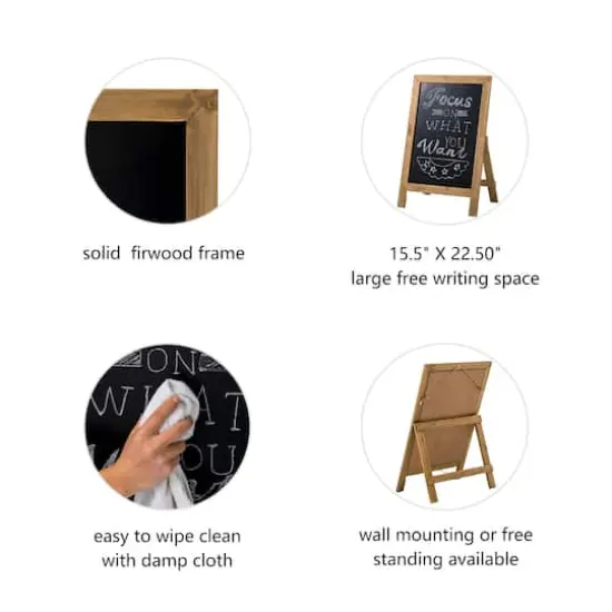 Glitzhome&reg; 30" Brown Wood Chalkboard {5}