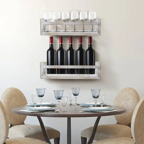 Sorbus 16" Rustic Wood Floating Shelves, 2ct. {4}