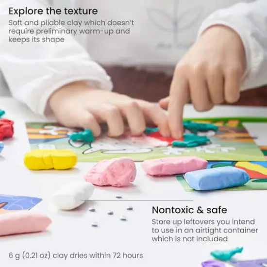 Arteza&reg; Kids Safari Clay By Numbers Kit, 56 pcs {5}