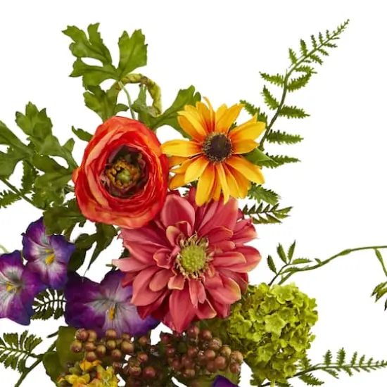 24'' Garden Flower Teardrop Swag {3}