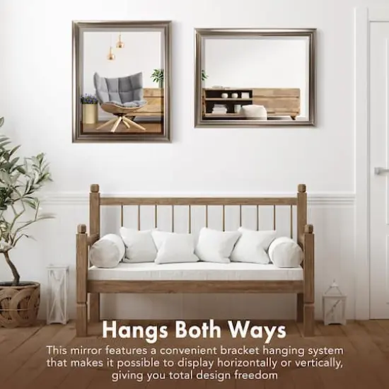 Head West Brushed Nickel Framed Wall Mirror - 32" x 26" {4}