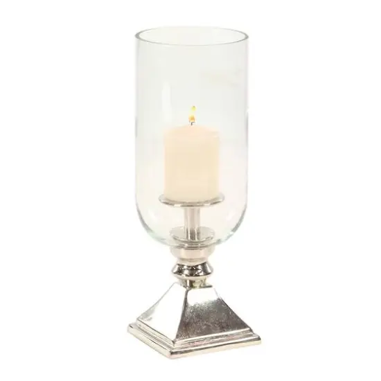 17" Silver Traditional Candle Holder {1}