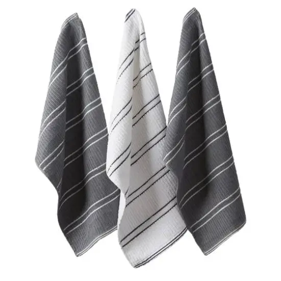 DII&reg; J&M Gray Ribbed Terry Dishtowel & Dishcloth Set {1}