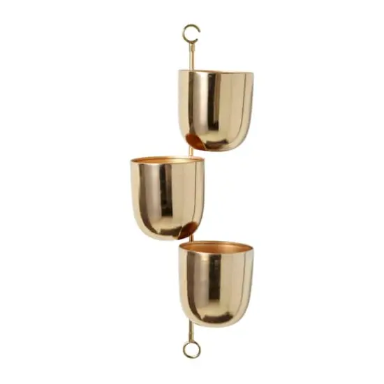 25" Gold Metal Contemporary Wall Planter {1}