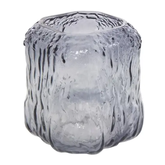 7" Gray Abstract Square Ombre Glass Vase {1}