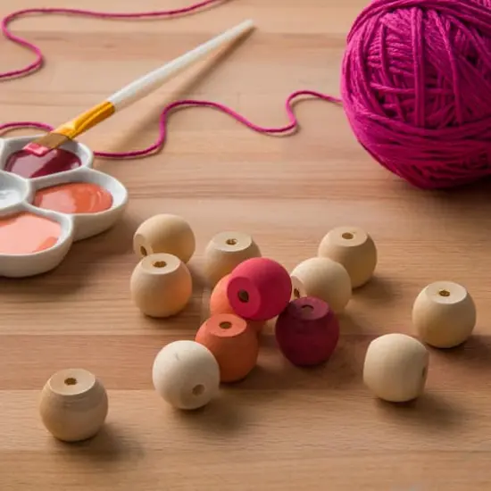 1" Round Wood Beads, 18ct. by Make Market&reg; {3}