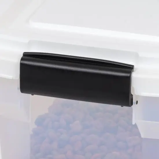 IRIS Clear, White, Black & Dark Gray 28qt. Food Container With Sealed Top & Scoop {8}