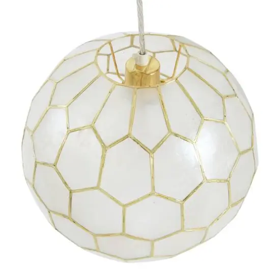 Hello Honey&reg; Capiz Honeycomb Globe Pendant Light {10}
