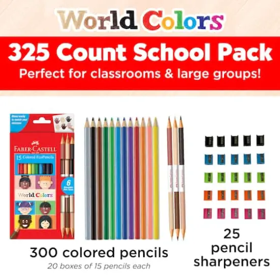 Faber-Castell&reg; 300-Piece World Colors Pencil School Pack {8}
